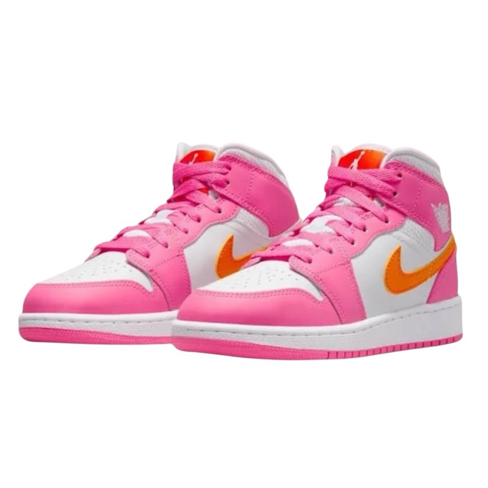 Nike Air Jordan 1 Mid Pinksicle Safety Orange White  DX3240-681 Women’s 7 (5.5Y)